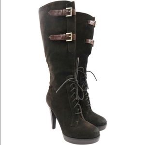 Guess knee high suede platform boots
